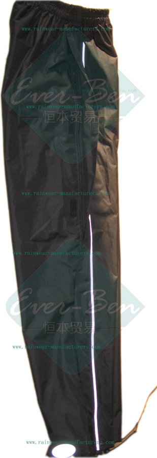 motorcycle rainwear-Black Nylon motorcycle pants